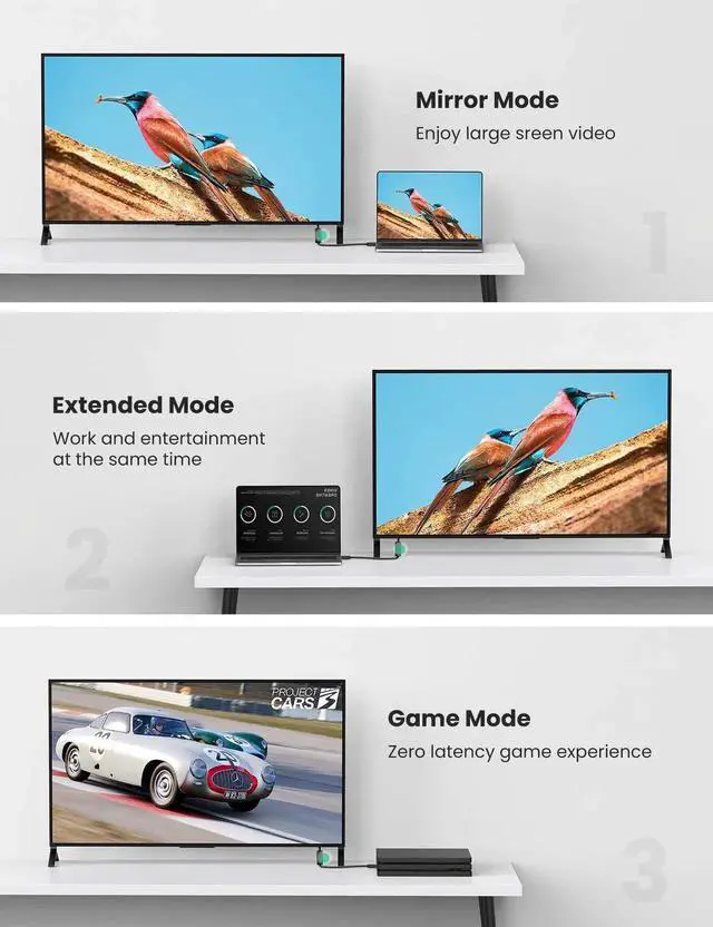 Alt view image 5 of 5 - UGREEN 3FT HDMI Extension Cable, 4K HDMI Male to Female Extender Cord Compatible with Roku TV Stick PS5 PS4 Xbox Laptop PC Nintendo Switch 2 Blu Ray Player Google Chromecast Wii U HDTV