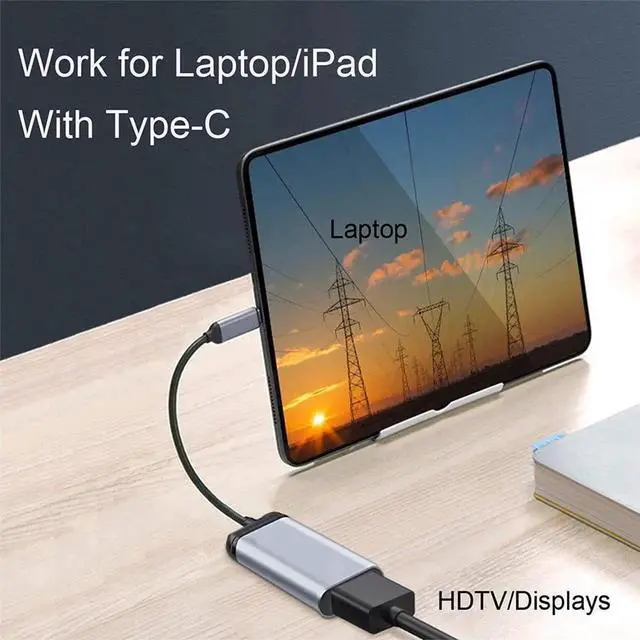 Alt view image 4 of 7 - USB-C to HDMI Cable Adapter, 4K@60Hz 1080P HDTV Converter Cord for Phone Tablet Laptop