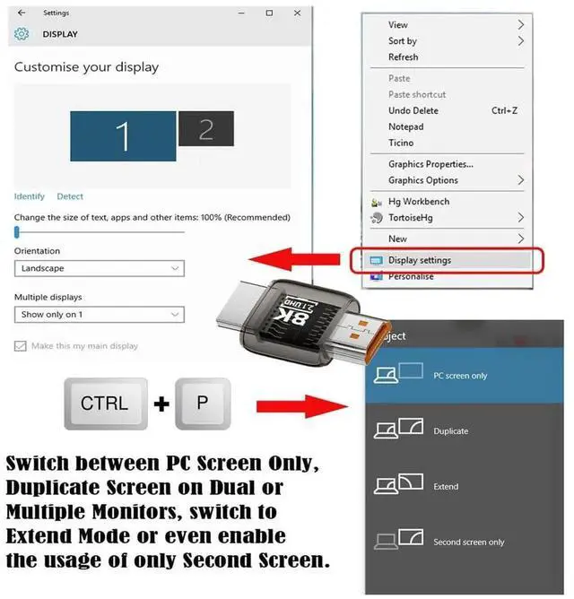 Alt view image 5 of 7 - HDMI 2.1 Male to Male Adapter, 8K@60Hz UHD Transparent HDMI Extender with Smart LED Light for Monitor TV Projector