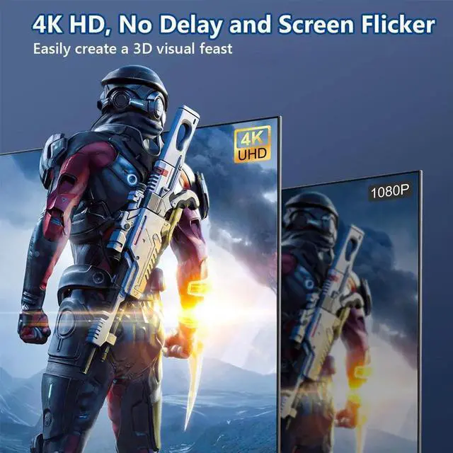 Alt view image 4 of 6 - 6FT DisplayPort to HDMI Cable, 4K@30Hz Uni-Directional Cord with Gold-Plated Connector & Aluminum Shell for HDTV Monitor Projector