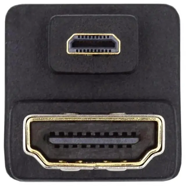 Alt view image 7 of 7 - 4K Port Savers Micro HDMI 1.4 Type-D Male to HDMI Female Adapter, U-Shape Up Opposite 360 Degree Back Angled Micro HDMI Extension Converter