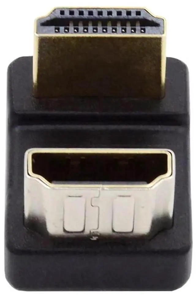 Main image of 4K HDMI 1.4 Port Saver Adapter, Up 360 Degree Opposite U Shape Back Angled Type-A Male to HDMI Female Extension Converter