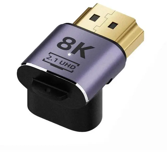 Alt view image 6 of 7 - Vertical 90 Degree Up Angled HDMI 2.1 Adapter, 8K@60Hz Low Profile Male to Female UHD Extension Converter for HDTV Monitor Projector