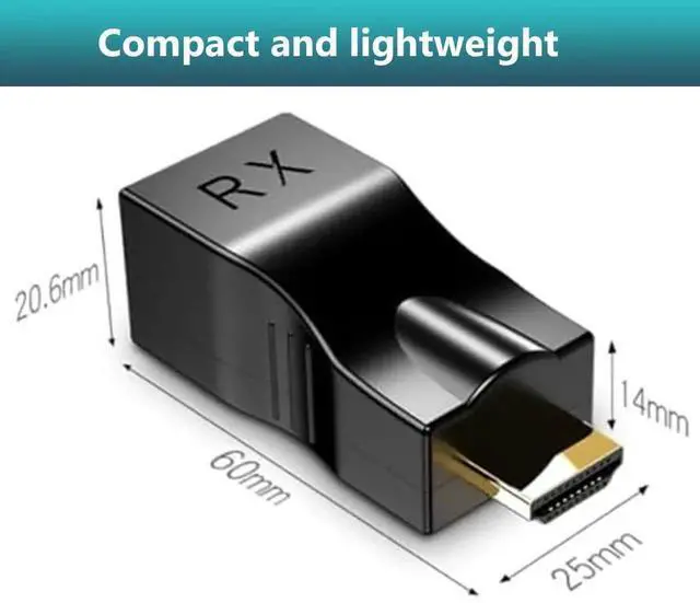 Alt view image 7 of 7 - 4K HDMI to RJ45 Extender, HDMI Extender Over Cat6/Cat7/Cat8 Ethernet Cable, 1080P HDMI Repeater Network Converter Up to 98FT/30M for HDTV STB DVD PS4