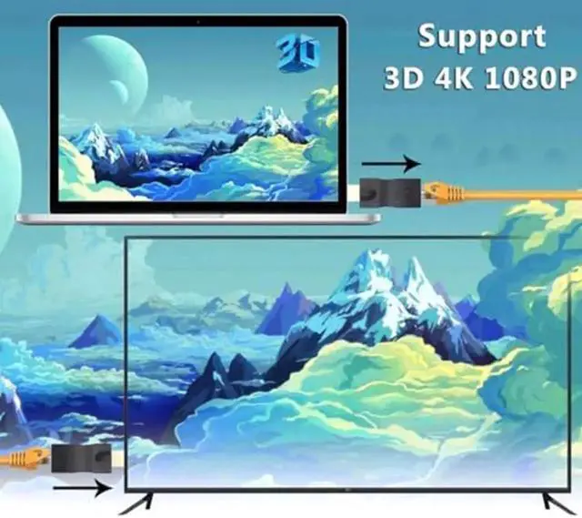 Alt view image 5 of 7 - 4K HDMI to RJ45 Extender, HDMI Extender Over Cat6/Cat7/Cat8 Ethernet Cable, 1080P HDMI Repeater Network Converter Up to 98FT/30M for HDTV STB DVD PS4