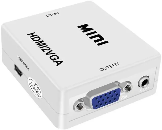 Alt view image 7 of 7 - HDMI Female to VGA Female Adapter with 3.5mm Audio Port, 1080P Video Converter for PC Laptop Old Monitor Projector HDTV