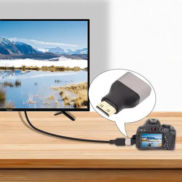 Alt view image 2 of 6 - 8K Mini HDMI to HDMI Adapter 2-Pack, HDMI 2.1 Mini HDMI Male to Standard HDMI A Type Female Extender Coupler Support 8K@60Hz 4K@120Hz HDR ARC for Tablet Digital Camera Camcorder
