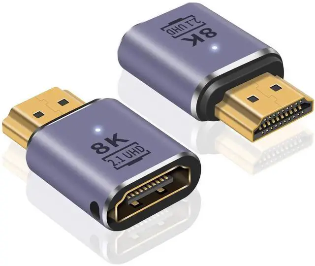 Main image of 2-Pack 8K HDMI Extension Adapter, HDMI 2.1 Male to Female UHD Connector 48Gbps Support 8K@60Hz 4K@120Hz 3D HDR Compatible with Laptop DVD TV Monitor PS5