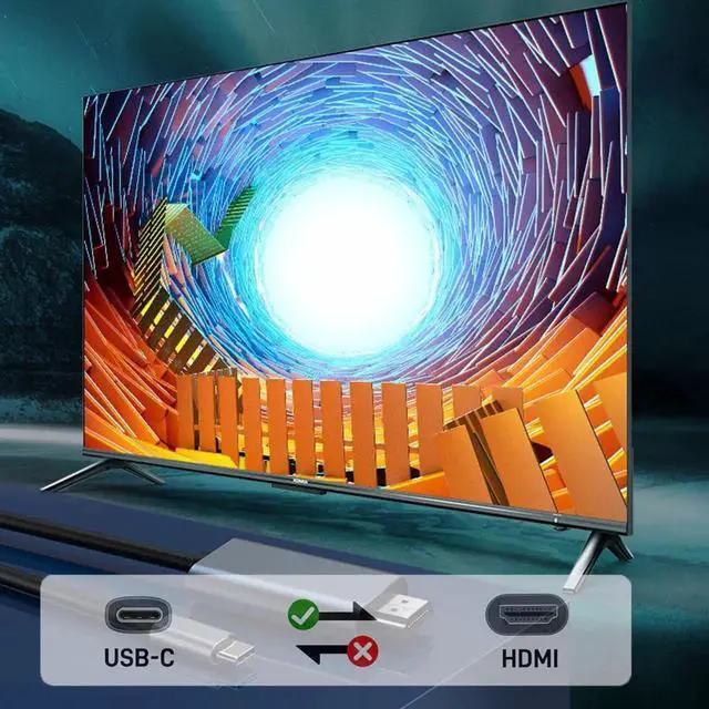 Alt view image 2 of 6 - 6Ft USB C to HDMI Cable, 4K USB 3.1 Type-C to HDMI Cord Thunderbolt 3/4/5 Compatible for MacBook Air, Galaxy S9-S24, iPhone 15/16, iPad Pro, iMac, Surface
