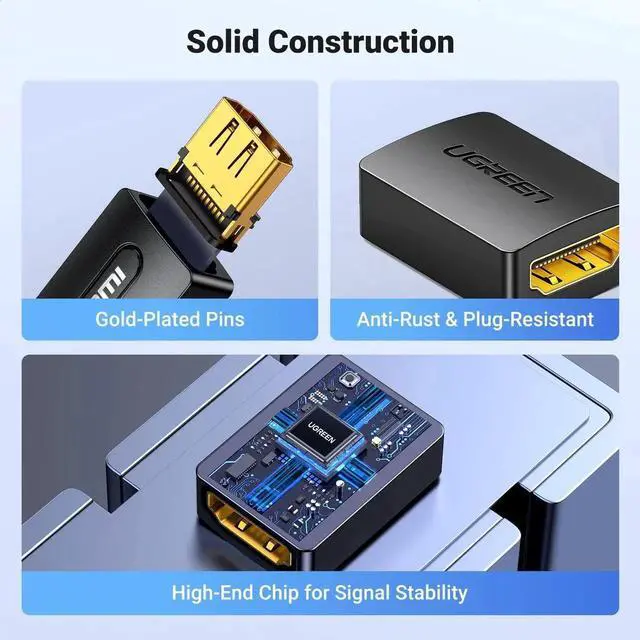 Alt view image 2 of 7 - UGREEN 2 Pack HDMI Coupler, 4K@60Hz HDMI 2.0 Female to Female Extender Adapter, 3D HDMI Connector Compatible with HDTV Roku TV Stick Chromecast Nintendo Switch Xbox PS5 PS4 Laptop PC Projector