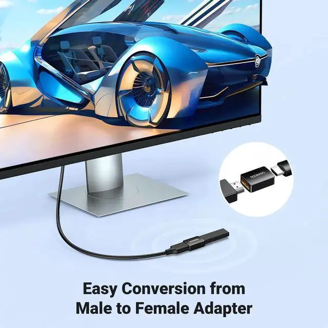 Alt view image 7 of 7 - UGREEN 2 Pack HDMI Coupler, 4K@60Hz HDMI 2.0 Female to Female Extender Adapter, 3D HDMI Connector Compatible with HDTV Roku TV Stick Chromecast Nintendo Switch Xbox PS5 PS4 Laptop PC Projector