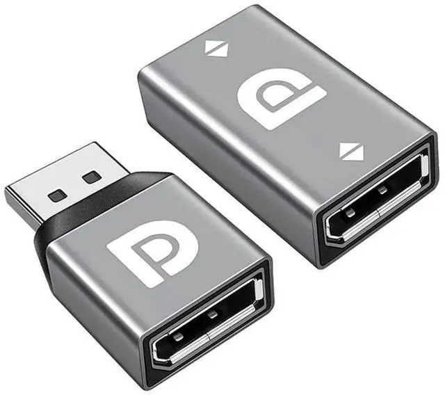 Main image of 2Pcs DisplayPort 1.2 Extension Adapter, 4K@60Hz Ultra HD DP Male to Female Connector Compatible with PC Laptop TV Video Display