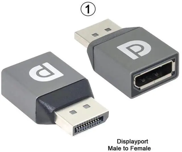 Alt view image 6 of 7 - 2Pcs DisplayPort 1.2 Extension Adapter, 4K@60Hz Ultra HD DP Male to Female Connector Compatible with PC Laptop TV Video Display