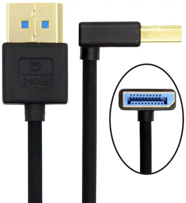 Main image of 3.2ft/100cm 90 Degree Down Angled Ultra Fine DisplayPort 1.4 Cable, Bi-Directional DP to DP Extension Cord Support 8K@60Hz 4K@144Hz 32.4Gbps UHD for Graphics Card Laptop Monitor