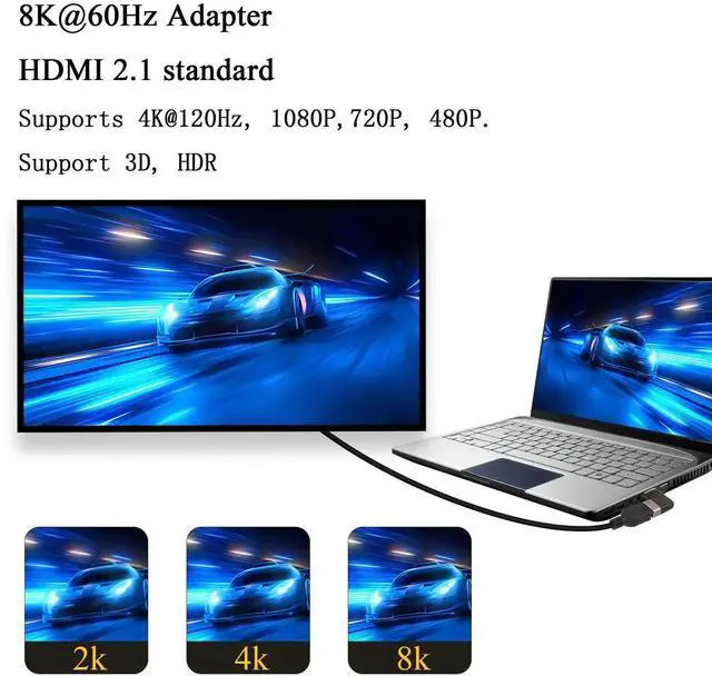 Alt view image 6 of 7 - 2 Pcs 90 Degree Left Bend L-Shape HDMI 2.1 Angle Adapter, 8K@60Hz 4K@120Hz HDR Right Angle Male to Female HDMI Extender Coupler for TV Projector Laptop PC