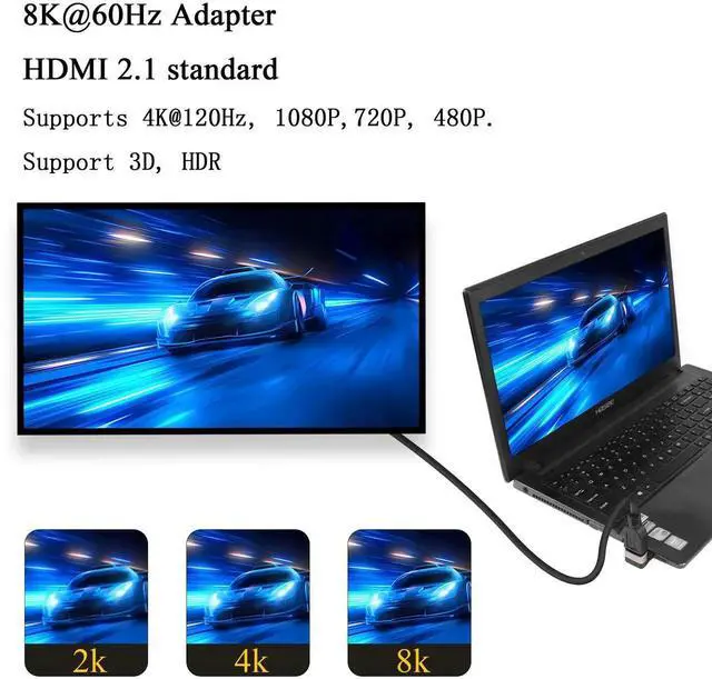Alt view image 5 of 7 - 2 Pcs 270 Degree Down Bend HDMI 2.1 L-Shaped Adapter, 90 Degree Right Angle 8K@60Hz 4K@120Hz HDR Male to Female HDMI Extender Coupler for TV Projector Laptop PC