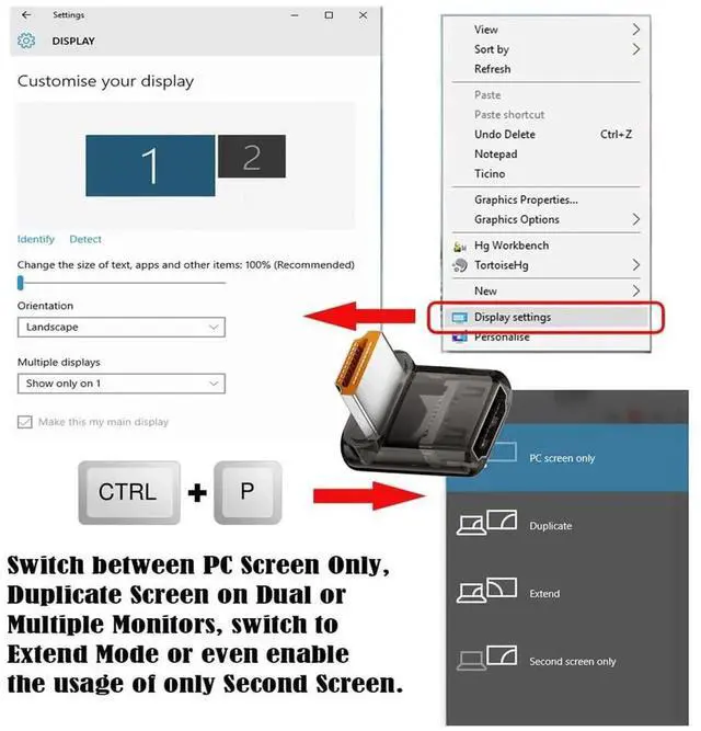 Alt view image 6 of 7 - 90 Degree Up Angled Low Profile HDMI 2.1 Adapter, Transparent 8K@60Hz UHD Male to Female HDTV Extender with Smart LED Light for Monitor TV Projector