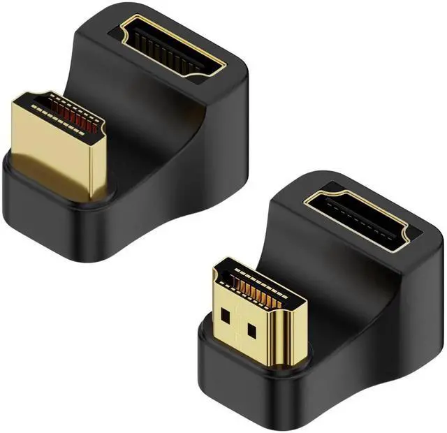Main image of 2Pcs HDMI 2.1 U-Shape Angle Adapter, 1 Positive + 1 Reverse 180° 8K@60Hz 3D UHD Male to Female Ultra HD Connector Socket for HDTV Laptop PC Monitor Projector
