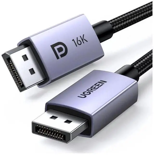 Alt view image 5 of 7 - UGREEN 3.3FT DisplayPort 2.1 Cable, 16K 40Gbps Braided DP Cord, 8K@240Hz 4K@240Hz HDR HDCP DSC 1.2a, FreeSync G-Sync Compatible with Graphics Card PC Monitor