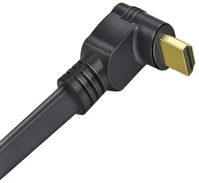 Alt view image 4 of 7 - 1 Feet 2-Pack 270 Degree Right Angle Flat Slim HDMI Cable, High Speed Male to Male HDMI Extension Adapter Converter Cord