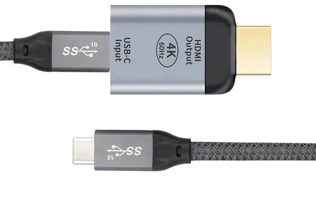 Alt view image 6 of 7 - USB-C Female to HDMI Adapter Cable, 10Gbps 100W PD Charging Support, 4K@60Hz 1080P HDTV Video Converter Compatible with Laptop Phone Tablet