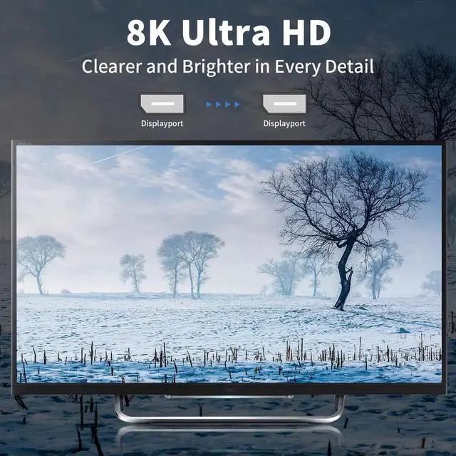 Alt view image 5 of 6 - 15cm 90 Degree Down Angle DisplayPort 1.4 Extension Cable, 8K Ultra HD DP to DP Extender Cord Support 8K@60Hz 4K@144Hz for Video Audio Connection