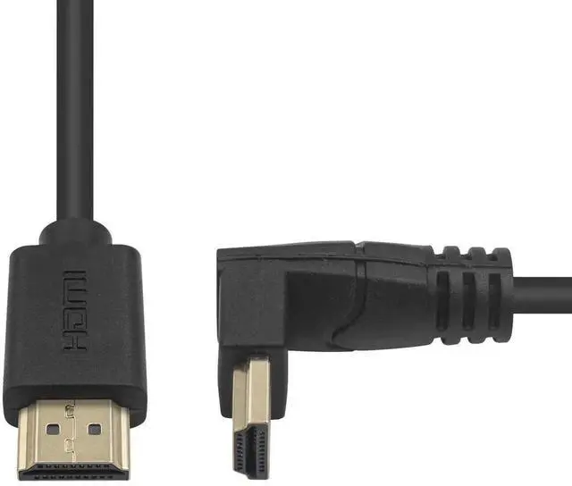 Alt view image 5 of 7 - 2Pack 90 Degree Down Angle HDMI 2.0 Male to Male Cable, 2FT/60cm 4K@60Hz 4K 2K Gold Plated High Speed HDMI M/M Down Angle Cord