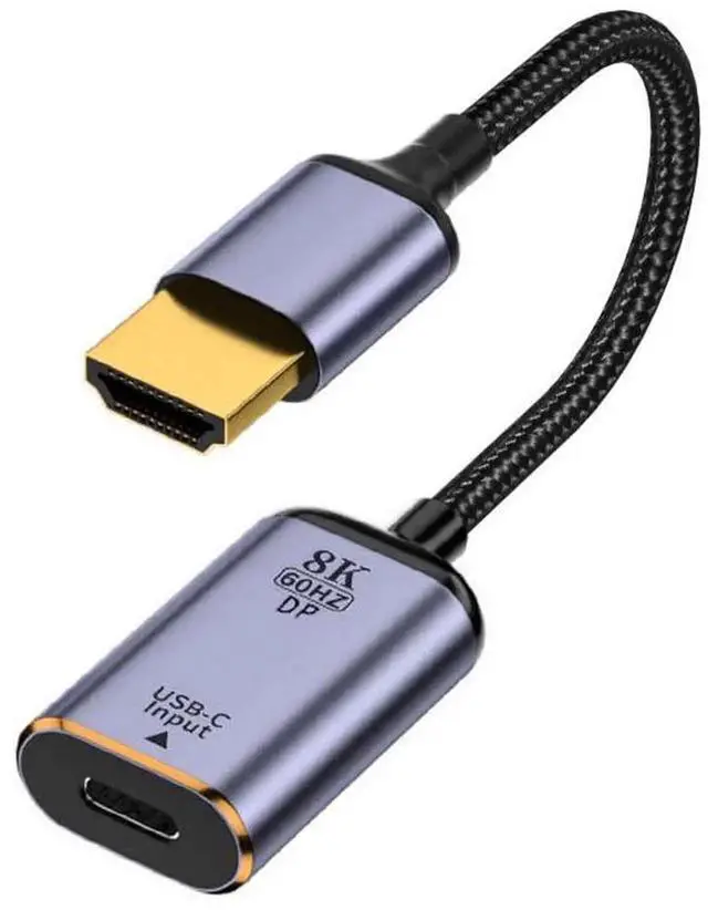 Alt view image 2 of 7 - USB-C Type C Female Source to HDMI Sink Cable, 8K@60Hz 4K@120Hz High Speed HDTV Cord Compatible with Laptop Tablet Smartphone
