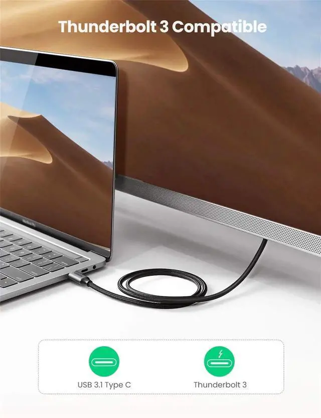 Alt view image 7 of 7 - UGREEN 10FT USB C to HDMI Cable, 4K@60Hz Thunderbolt 3/4 Type C to HDMI Adapter, Compatible with iPhone 17 Pro Max, MacBook Pro/Air, iPad Pro, Dell XPS, Galaxy S25, Steam Deck