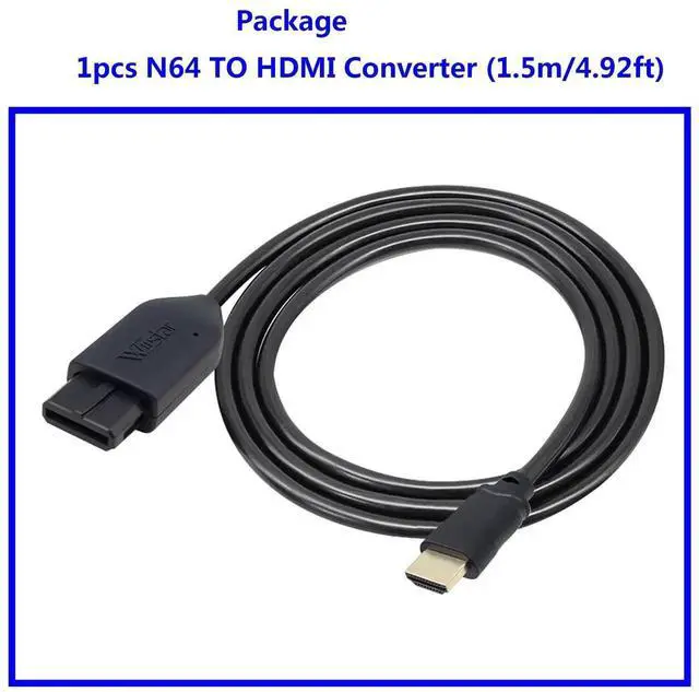 Alt view image 4 of 7 - 1.5m/4.92FT N64 to HDMI Converter Adapter, All-in-One HDMI Link Cable with S-Video Output, Better Than AV Quality, Compatible with GameCube N64 SNES SFC Retro Game Consoles