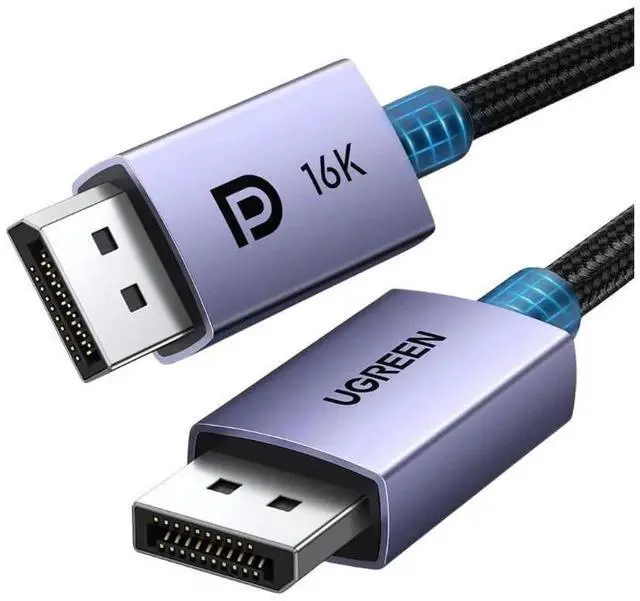 Main image of UGREEN 6.6FT DisplayPort 2.1 Cable, 40Gbps DP2.1 Nylon Braided Cord, 16K 8K@240Hz 4K@240Hz HDR DSC 1.2a HDCP, FreeSync G-Sync Compatible with Graphics Card Gaming Monitor