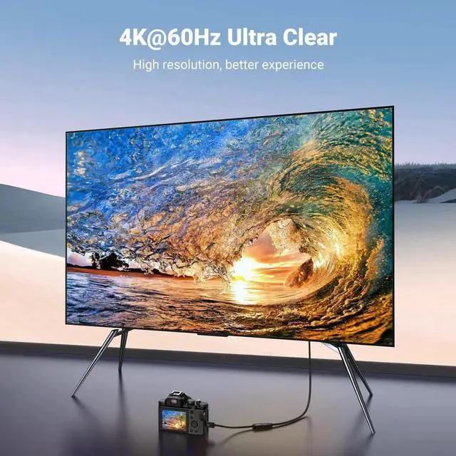 Alt view image 4 of 7 - UGREEN 2-Pack Mini HDMI to HDMI Adapter 0.6FT, 4K@60Hz Male to Female Converter, Compatible with Raspberry Pi, DSLR Camera, Camcorder, Portable Monitor, Laptop, Projector, Tablet and Graphics Card