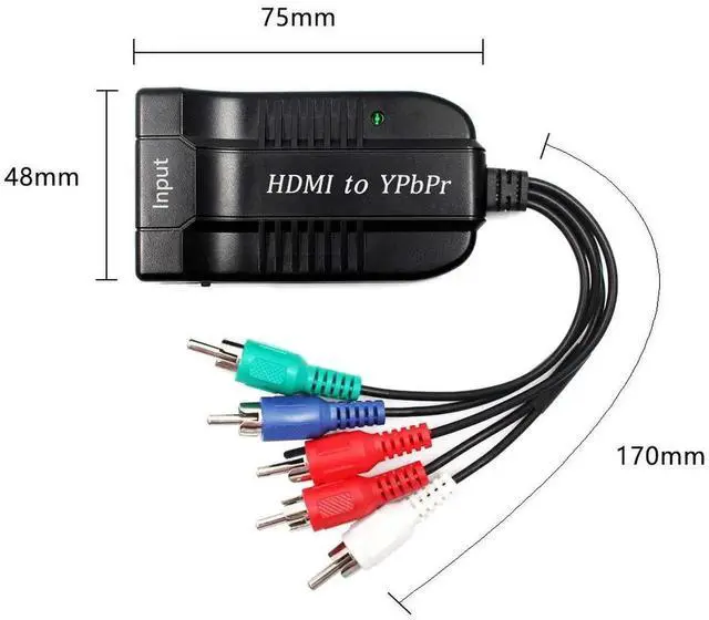 Alt view image 4 of 7 - HDMI to Component YPbPr RGB 5RCA Scaler Converter, 1080P HDMI Input to Component Output Adapter with Scaler Function, Compatible with PC PS3 PS4 DVD PSP Xbox 360 PS2 Nintendo NGC