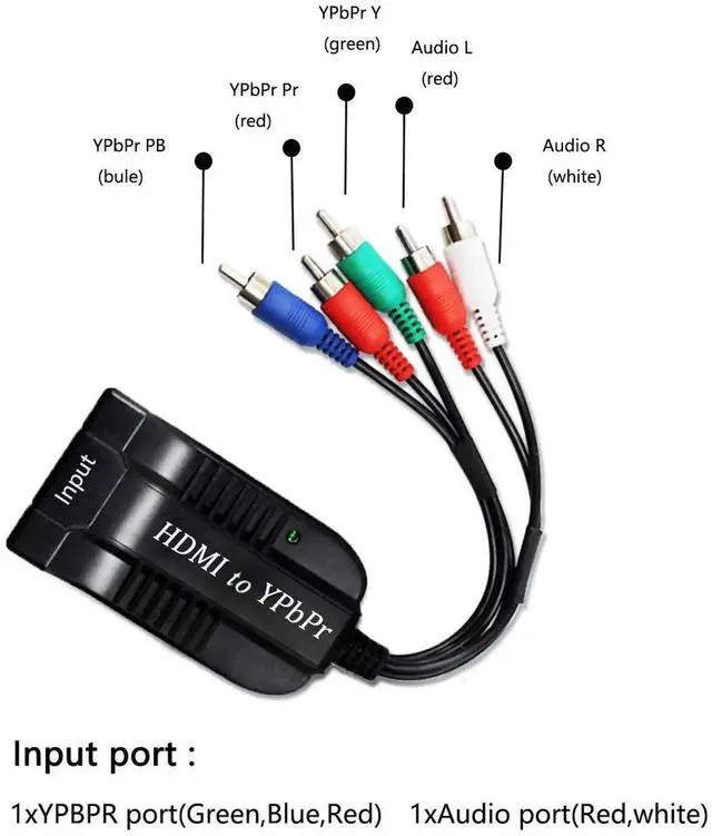 Alt view image 3 of 7 - HDMI to Component YPbPr RGB 5RCA Scaler Converter, 1080P HDMI Input to Component Output Adapter with Scaler Function, Compatible with PC PS3 PS4 DVD PSP Xbox 360 PS2 Nintendo NGC