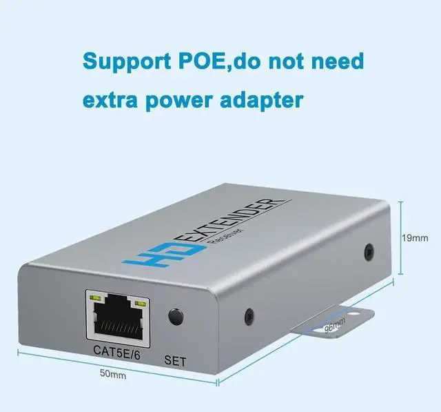 Alt view image 3 of 7 - HDMI Extender Over Ethernet Cat5e/Cat6 Kit, 1080P@60Hz Up to 164ft with HDMI Loop Out & POE Function, Includes Transmitter and Receiver