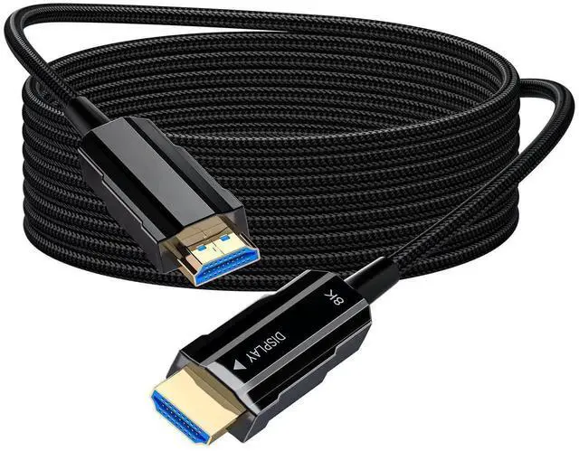 Main image of 100ft 8K Long HDMI 2.1 Fiber Optic Braided Cable, High Speed Active 48Gbps HDMI Cord, 8K@60Hz 4K@120Hz Dynamic HDR Dolby HDCP 2.2&2.3 3D, Compatible with HDTV Monitor Gaming Laptop Home Theatre
