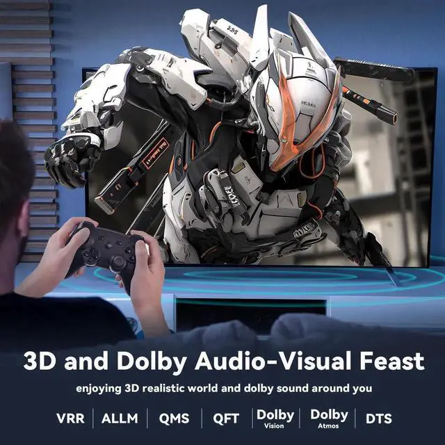 Alt view image 5 of 7 - 75ft 8K HDMI 2.1 Thin Fiber Optic Cable, Ultra High Speed 48Gbps HDMI Cord, 8K@60Hz 4K@120Hz Dynamic HDR Dolby HDCP 2.2&2.3 3D, Compatible with HDTV Monitor Gaming Laptop Home Theatre