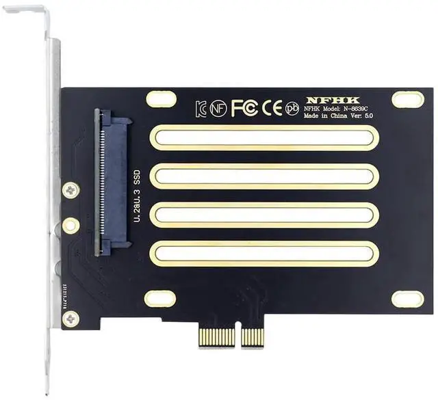 Alt view image 2 of 7 - PCIe 4.0 X1 to U.2 U.3 SFF-8639 Host Adapter Card, NVMe PCIe SSD Converter for Motherboard PM1735 SSD