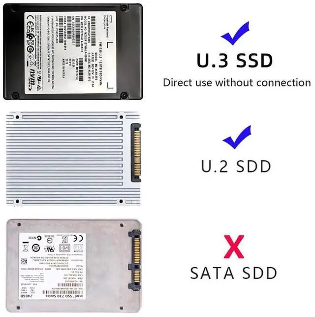 Alt view image 5 of 7 - PCIe 4.0 X1 to U.2 U.3 SFF-8639 Host Adapter Card, NVMe PCIe SSD Converter for Motherboard PM1735 SSD