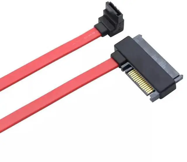 Alt view image 5 of 5 - 50CM SFF-8482 SAS 29+15P to SATA 7P 90 Degree Cable with Ejector Clip Server SAS to SATA Right Angle Connection Cord