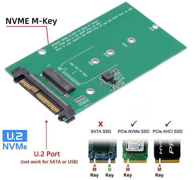 Alt view image 4 of 7 - SFF-8639 U.2 to M.2 M-Key NVMe SSD Adapter, PCIe 4.0/3.0 Converter Case for Motherboard, Compatible with Intel SSD 750 P3600 P3700