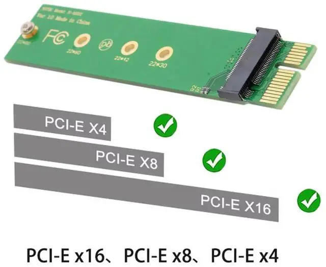 Alt view image 4 of 6 - M.2 2280 M-Key NVMe AHCI SSD to PCI-E 3.0/4.0 X1 Vertical Adapter Card, Vertical Mount Design for Desktop Motherboard