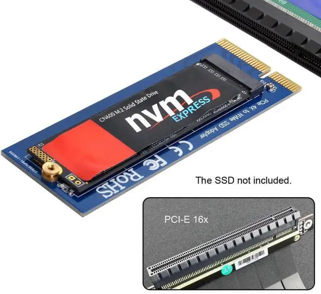 Alt view image 6 of 7 - M.2 2280 M-Key NVMe AHCI SSD to PCI-E 3.0/4.0 X4 Vertical Adapter Card, Vertical Mount for Desktop Motherboard