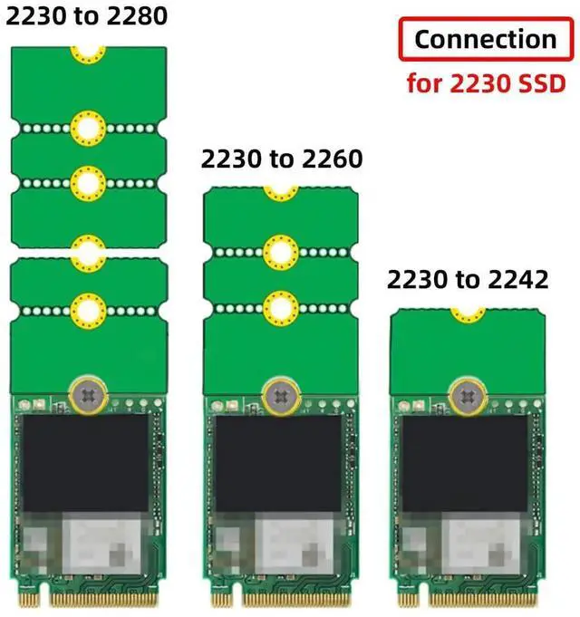 Alt view image 4 of 7 - M.2 NVMe SSD Extended Adapter Card Support 2230 2242 2260 2280 Long Size Conversion