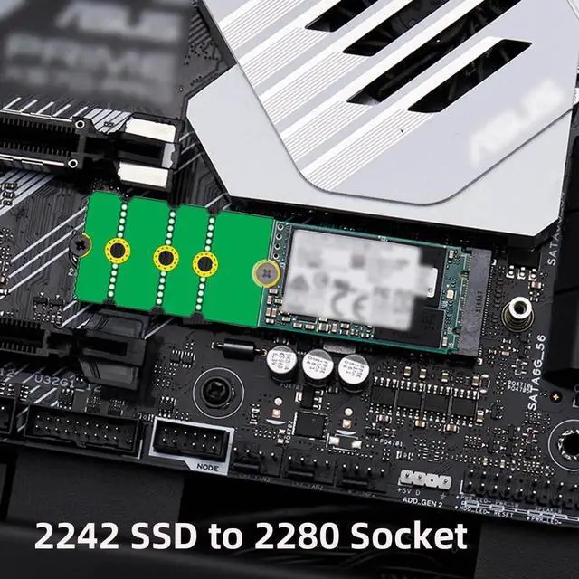 Alt view image 7 of 7 - M.2 NVMe SSD Extended Adapter Card Support 2230 2242 2260 2280 Long Size Conversion
