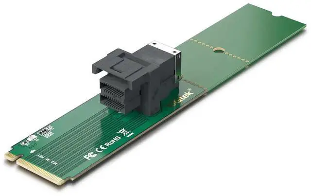 Main image of M.2 (M Key) to SFF-8643 Adapter Card, PCIe 3.0 x4, NVMe U.2 SSD Converter