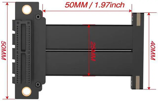 Alt view image 4 of 6 - PCIe 4.0 X1 Riser Cable, PCI-Express 1X Male to Female Extension Adapter 5CM/1.97inch