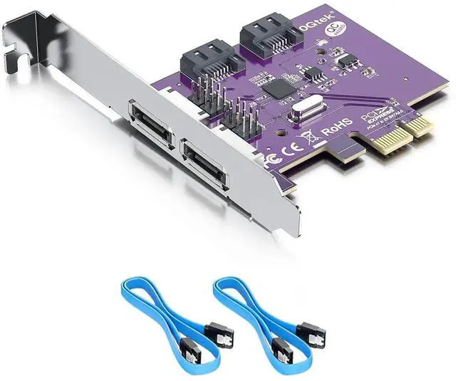 Main image of 2 Port SATA 3.0 / eSATA 3.0 Non-RAID Controller Card PCIe X1 with 2 SATA Cables