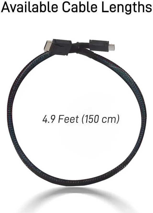 Alt view image 2 of 7 - Oculink PCIe 4.0 Extension Cable, SFF-8611 4i Male to Male Cable 150cm/4.9ft for eGPU Mini PC External GPU