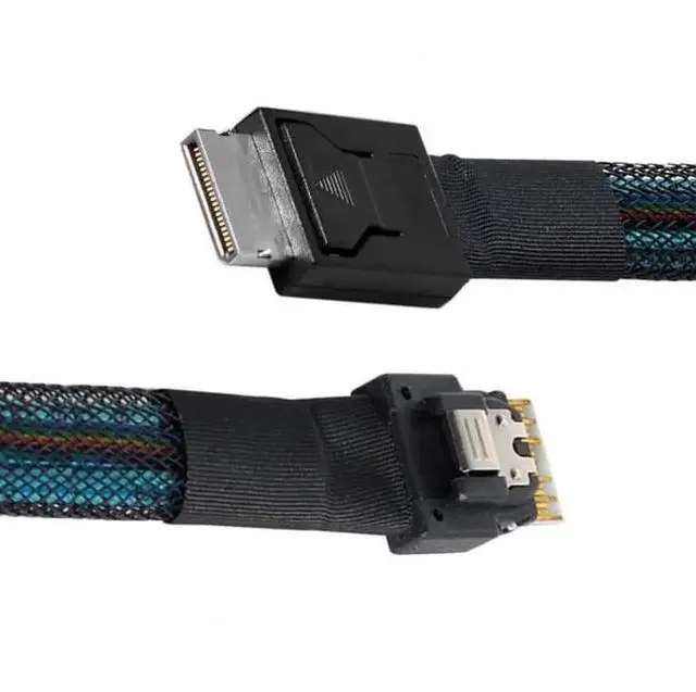 Alt view image 7 of 7 - OcuLink SFF-8611 4i to SFF-8654 Slimline Active Cable, PCIe 4.0 SSD Data Cable 50cm